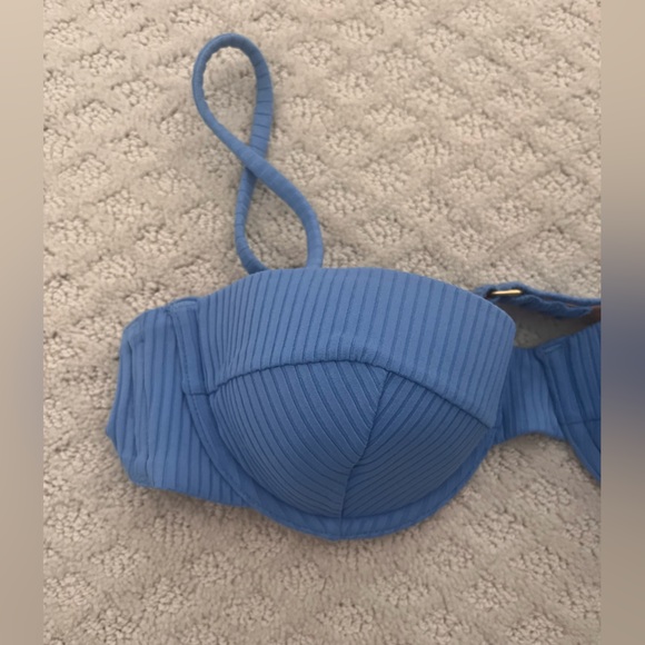 Blue Ribbed Bikini Set - Picture 4 of 6